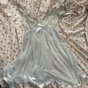 Elegant Baby Blue Lace Slip